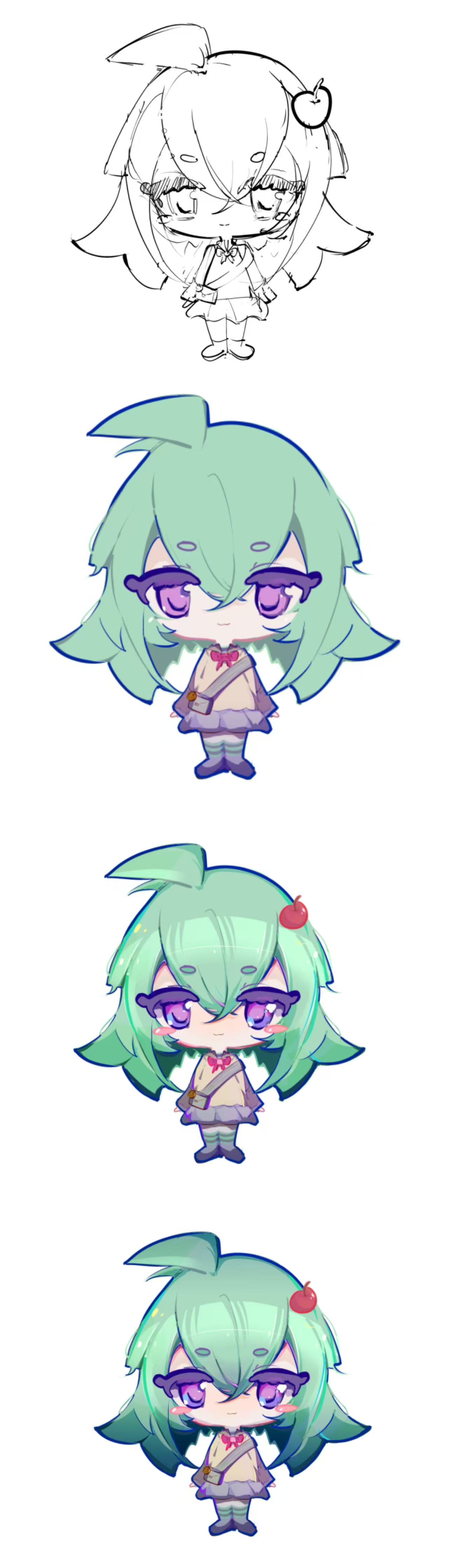 看板娘绘制过程的封面图